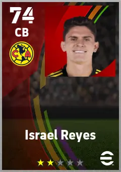 Israel Reyes eFootball 2026 player card — 74 OVR CB