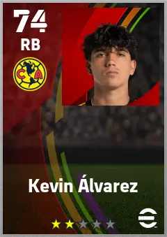 Kevin Alvarez eFootball 2026 player card — 74 OVR RB