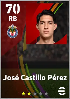 Jose Castillo Perez eFootball 2026 player card — 70 OVR RB