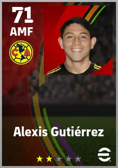 Alexis Gutierrez eFootball 2026 player card — 71 OVR AMF