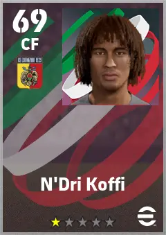 N Dri Koffi eFootball 2026 player card — 69 OVR CF