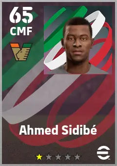 Ahmed Sidibe eFootball 2026 player card — 65 OVR CMF