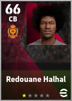 Redouane Halhal eFootball 2026 player card — 66 OVR CB