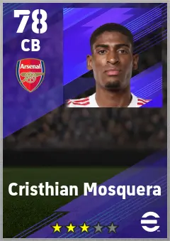 Cristhian Mosquera eFootball 2026 player card — 78 OVR CB