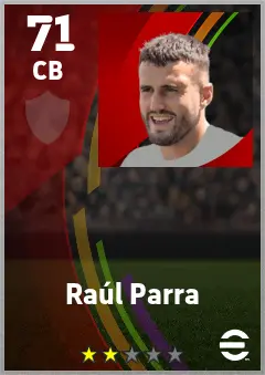 Raul Parra eFootball 2026 player card — 71 OVR CB