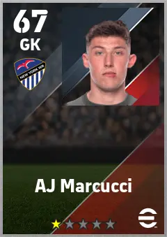 AJ Marcucci eFootball 2026 player card — 67 OVR GK