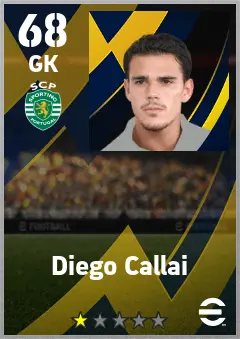 Diego Callai eFootball 2026 player card — 68 OVR GK