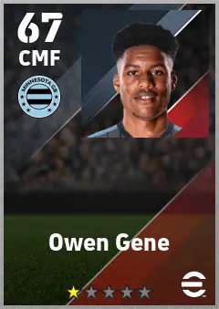 Owen Gene eFootball 2026 player card — 67 OVR CMF