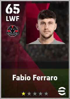 Fabio Ferraro eFootball 2026 player card — 65 OVR LWF