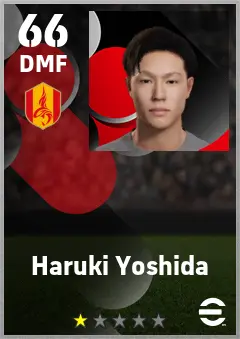 Haruki Yoshida eFootball 2026 player card — 66 OVR DMF