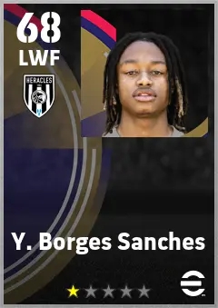 Y. Borges Sanches eFootball 2026 player card — 68 OVR LWF