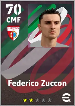 Federico Zuccon eFootball 2026 player card — 70 OVR CMF