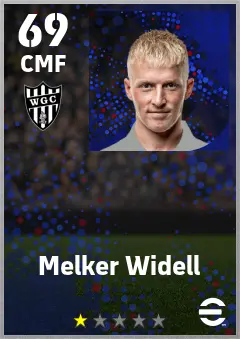 Melker Widell eFootball 2026 player card — 69 OVR CMF