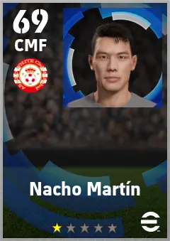 Nacho Martin eFootball 2026 player card — 69 OVR CMF