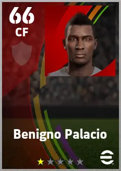 Benigno Palacio eFootball 2026 player card — 66 OVR CF