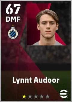 Lynnt Audoor eFootball 2026 player card — 67 OVR DMF