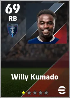 Willy Kumado eFootball 2026 player card — 69 OVR RB