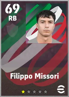 Filippo Missori eFootball 2026 player card — 69 OVR RB