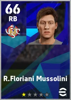 R.Floriani Mussolini eFootball 2026 player card — 66 OVR RB