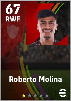 Roberto Molina eFootball 2026 player card — 67 OVR RWF
