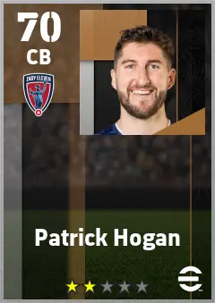 Patrick Hogan eFootball 2026 player card — 70 OVR CB