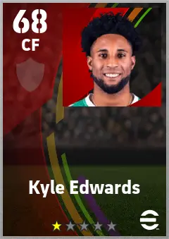 Kyle Edwards eFootball 2026 player card — 68 OVR CF