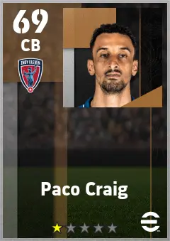 Paco Craig eFootball 2026 player card — 69 OVR CB
