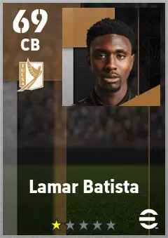 Lamar Batista eFootball 2026 player card — 69 OVR CB