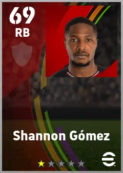 Shannon Gomez eFootball 2026 player card — 69 OVR RB