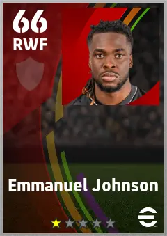 Emmanuel Johnson eFootball 2026 player card — 66 OVR RWF