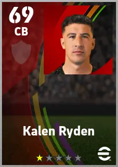 Kalen Ryden eFootball 2026 player card — 69 OVR CB