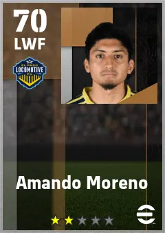 Amando Moreno eFootball 2026 player card — 70 OVR LWF