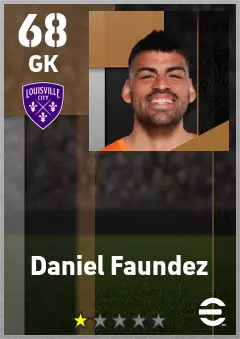 Daniel Faundez eFootball 2026 player card — 68 OVR GK