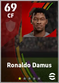 Ronaldo Damus eFootball 2026 player card — 69 OVR CF