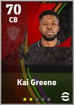 Kai Greene eFootball 2026 player card — 70 OVR CB