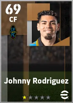 Johnny Rodriguez eFootball 2026 player card — 69 OVR CF