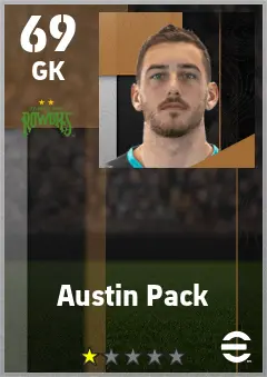 Austin Pack eFootball 2026 player card — 69 OVR GK