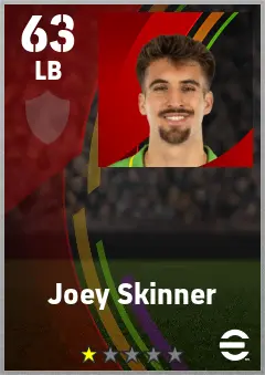 Joey Skinner eFootball 2026 player card — 63 OVR LB