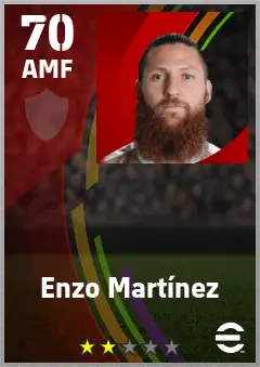 Enzo Martinez eFootball 2026 player card — 70 OVR AMF