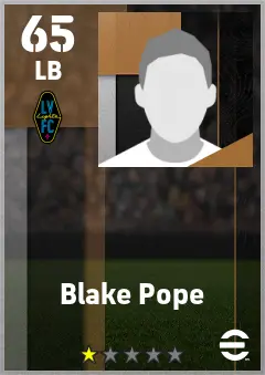 Blake Pope eFootball 2026 player card — 65 OVR LB