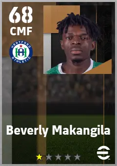 Beverly Makangila eFootball 2026 player card — 68 OVR CMF