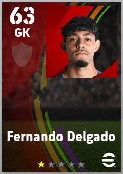 Fernando Delgado eFootball 2026 player card — 63 OVR GK