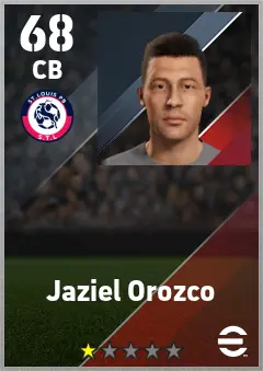 Jaziel Orozco eFootball 2026 player card — 68 OVR CB