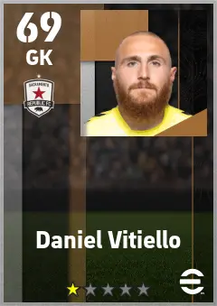 Daniel Vitiello eFootball 2026 player card — 69 OVR GK