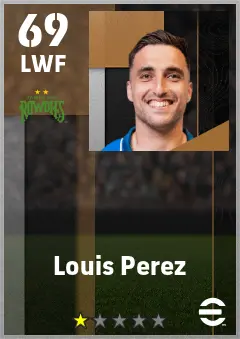 Louis Perez eFootball 2026 player card — 69 OVR LWF