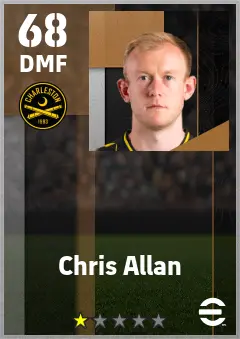 Chris Allan eFootball 2026 player card — 68 OVR DMF