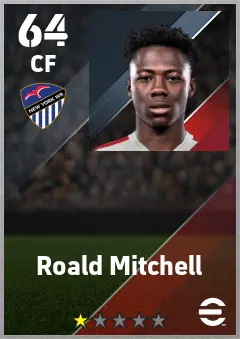 Roald Mitchell eFootball 2026 player card — 64 OVR CF