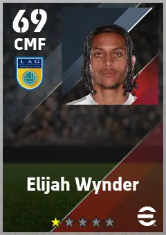 Elijah Wynder eFootball 2026 player card — 69 OVR CMF