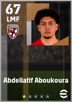 Abdellatif Aboukoura eFootball 2026 player card — 67 OVR LMF