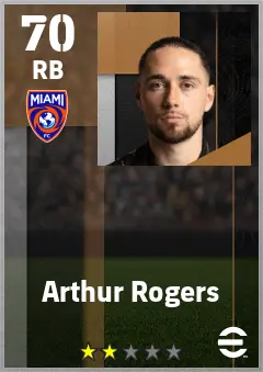 Arthur Rogers eFootball 2026 player card — 70 OVR RB